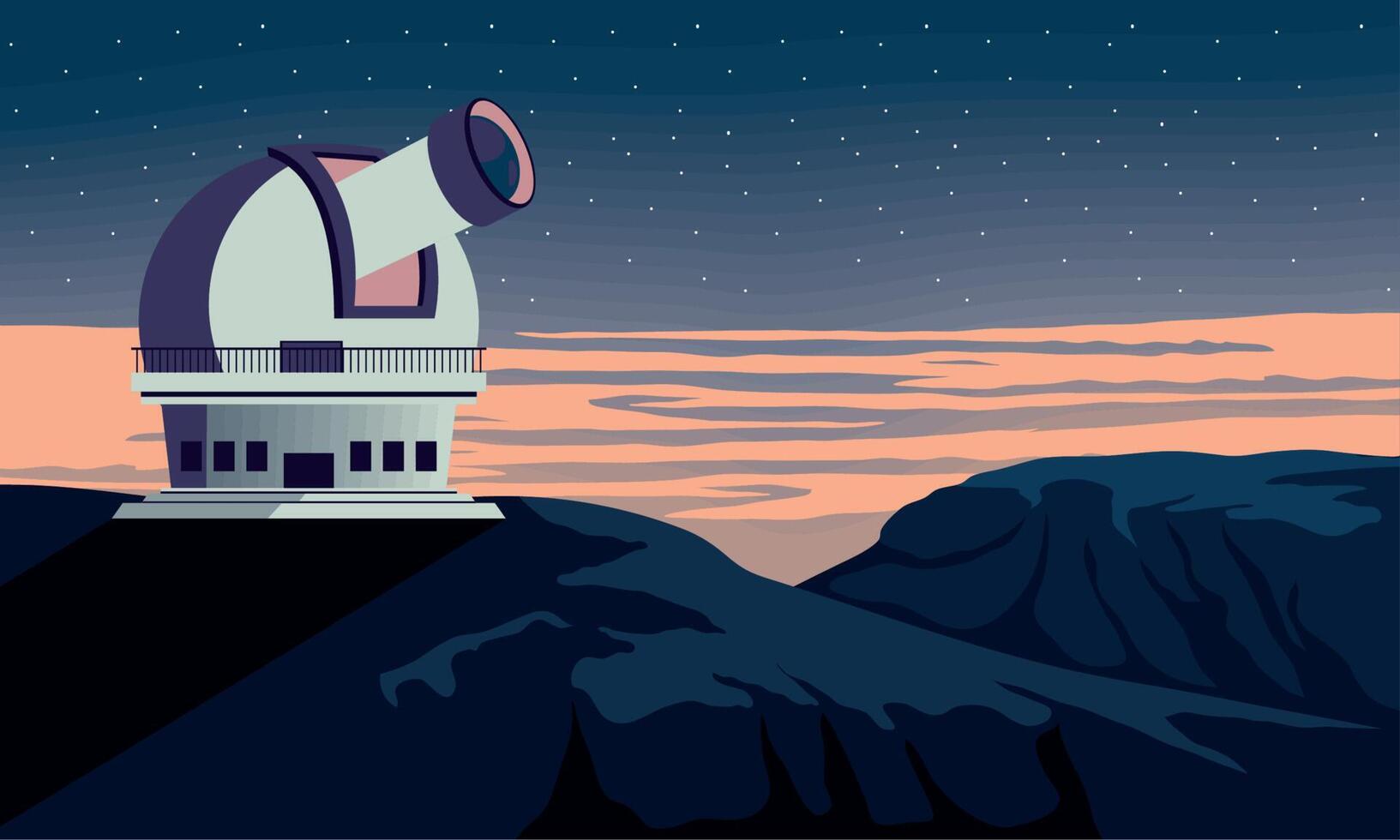 ruimte observatorium in landschap vector