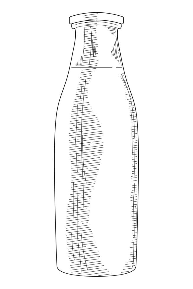 melk fles schetsen stijl vector