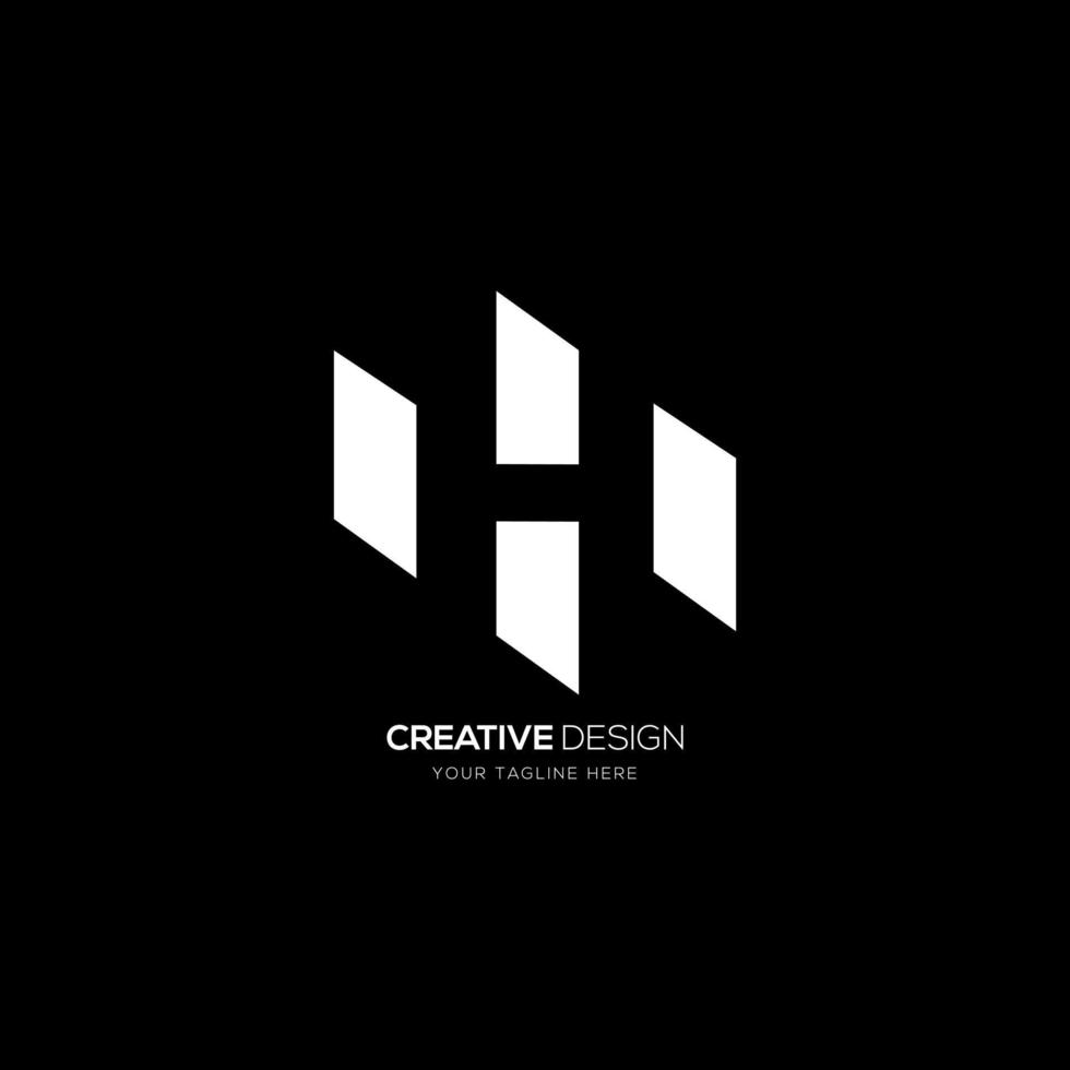 h brief creatief negatief ruimte monogram logo vector