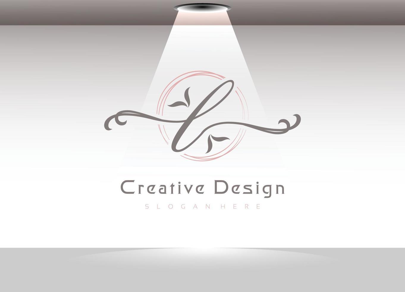 elegant handschrift brief l logo sjabloon vector