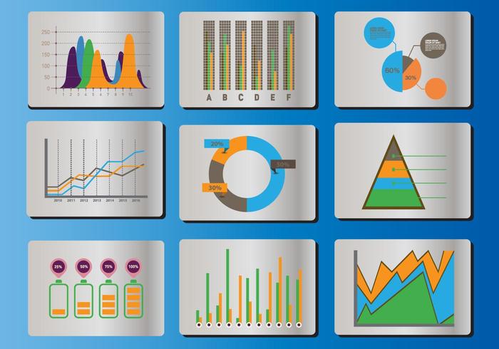 Bell curve icon vector set