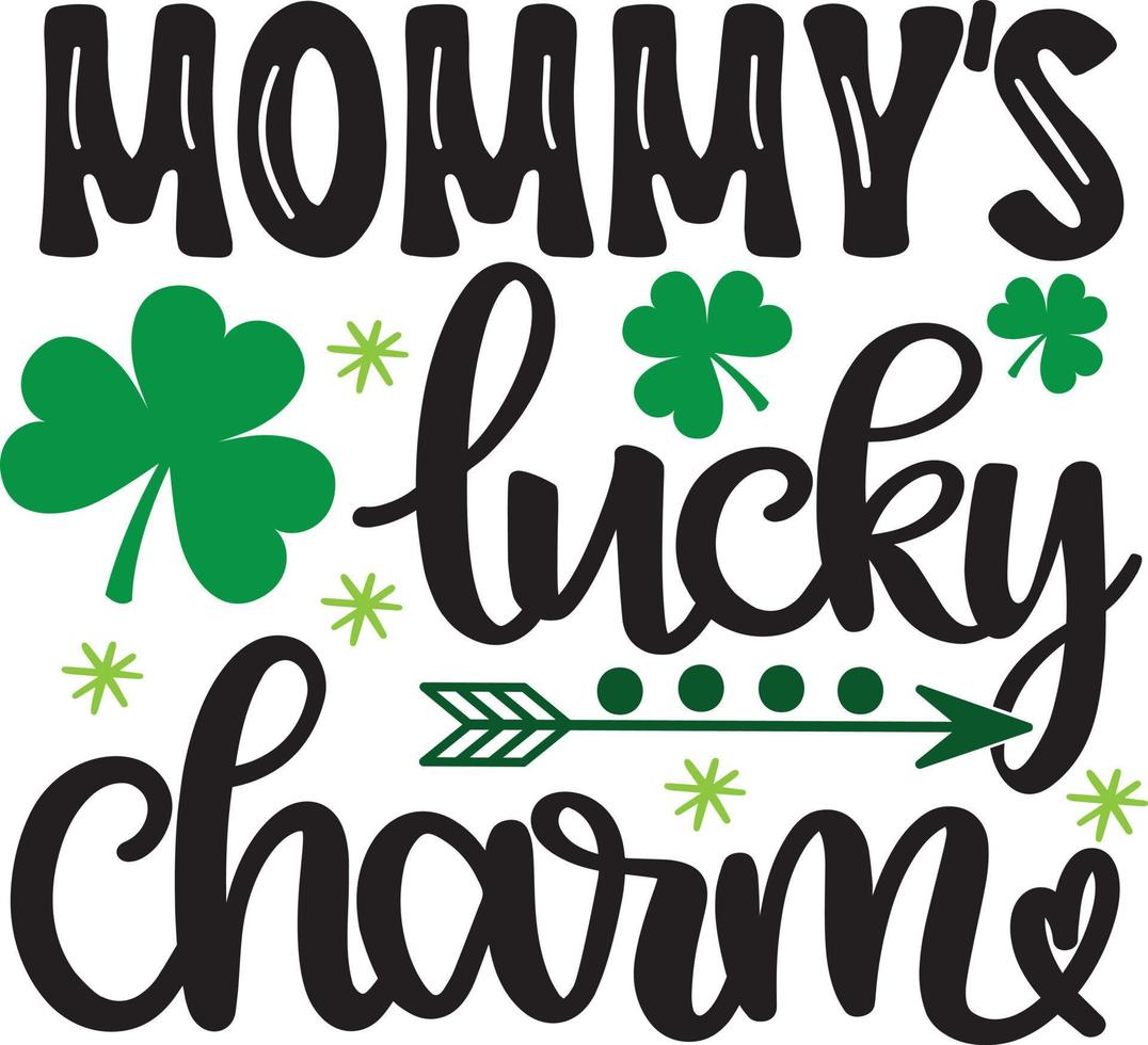 mama's Lucky charme, groen Klaver, zo gelukkig, klaver, Lucky Klaver vector illustratie het dossier