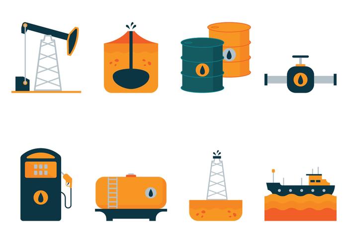 Vector Olie Flat Icons