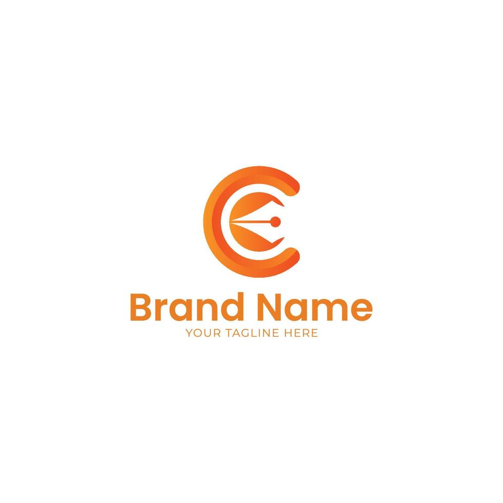 brief c pen logo ontwerp vector