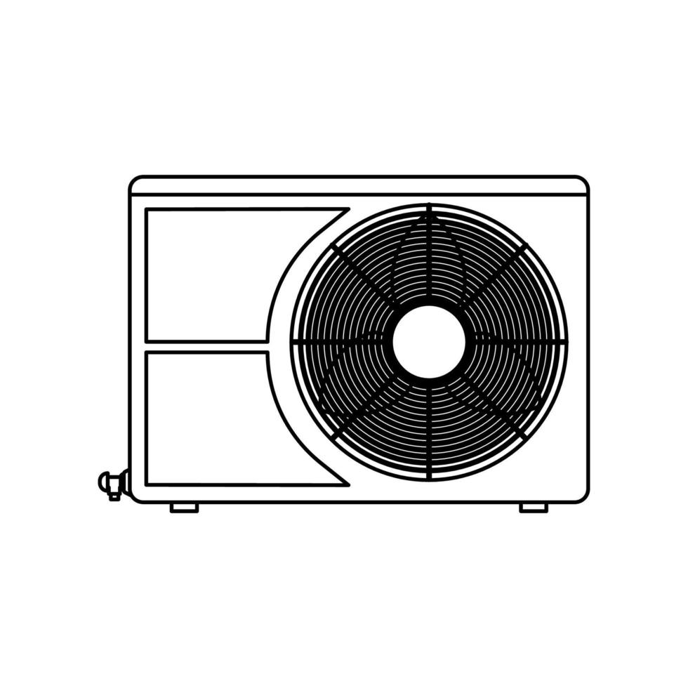 lucht conditioner klimaat vector icoon schets. symbool temperatuur illustratie koeling geïsoleerd wit en conditioning huis teken lijn dun