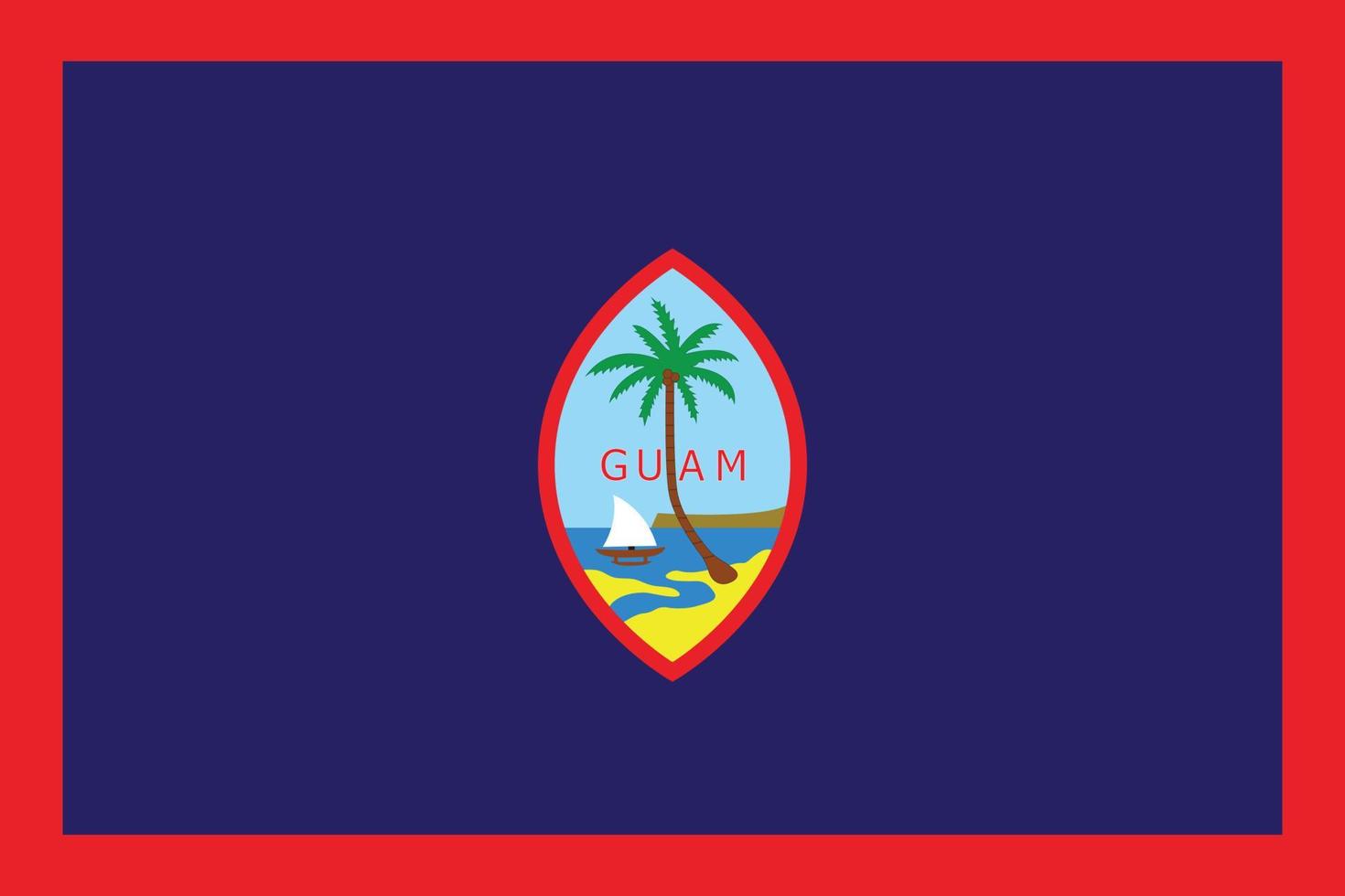 vlag guam correct proportie en elegantie. vector