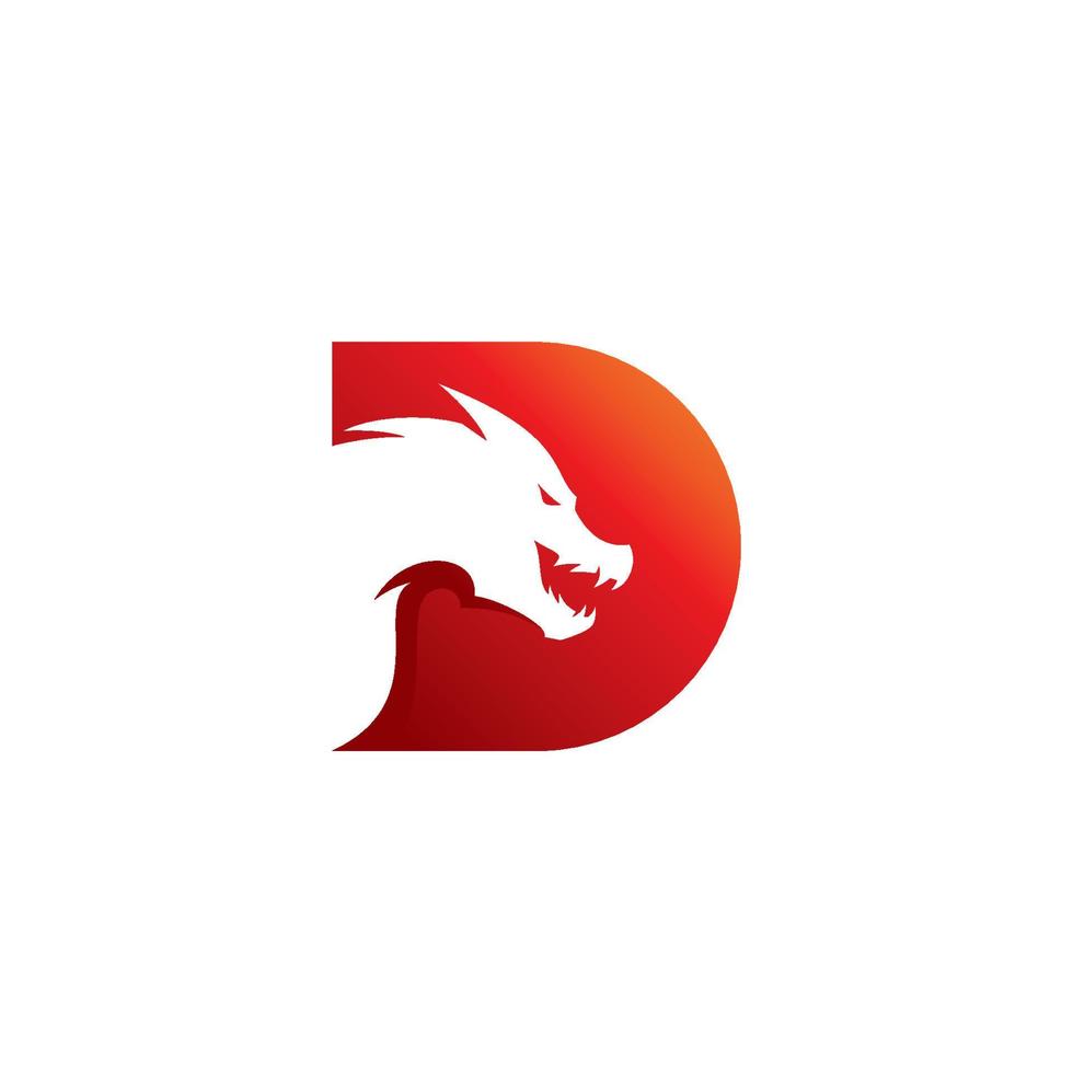 draak hoofd illustratie met helling kleur, draak logo vector icoon