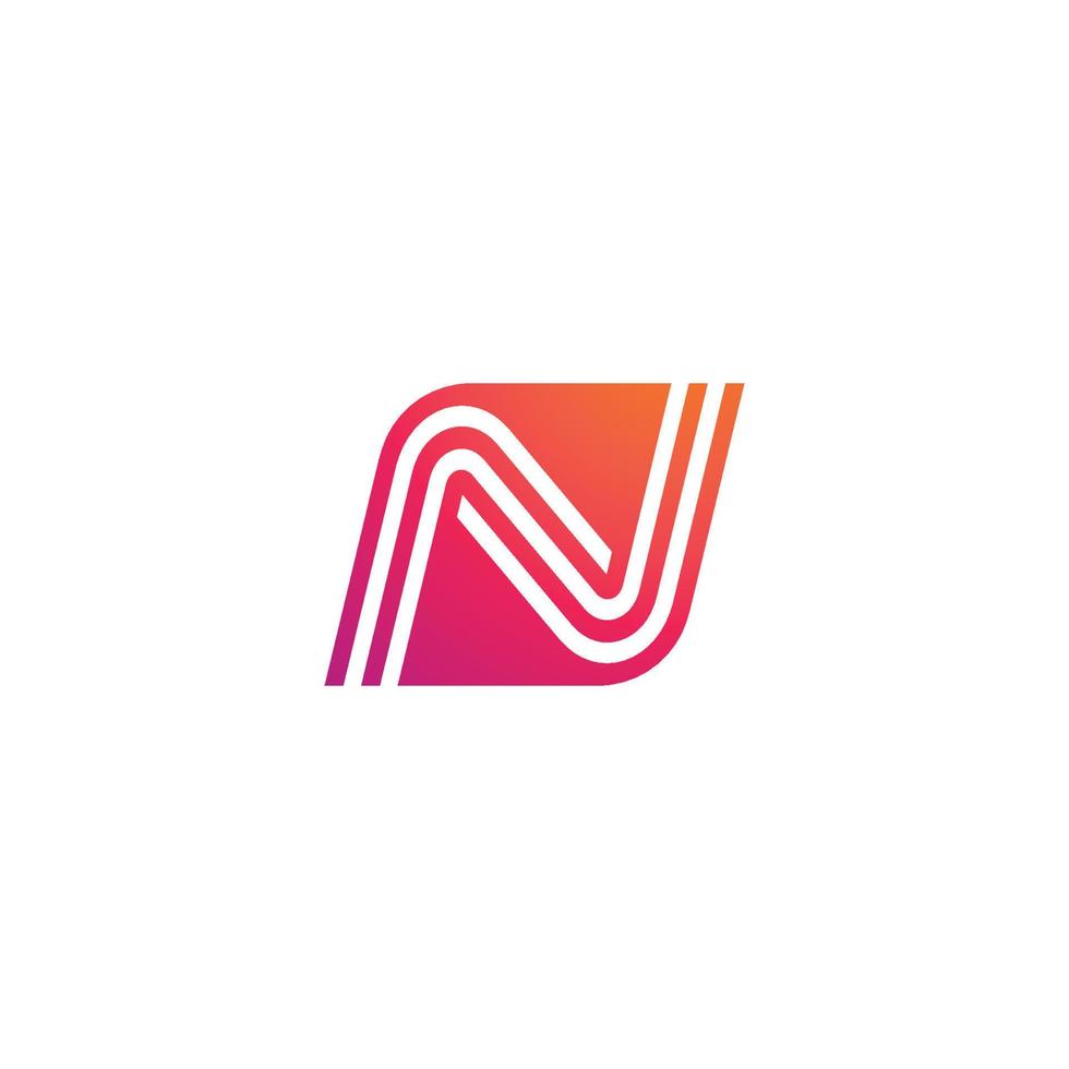 abstract brief n logo ontwerp sjabloon vector