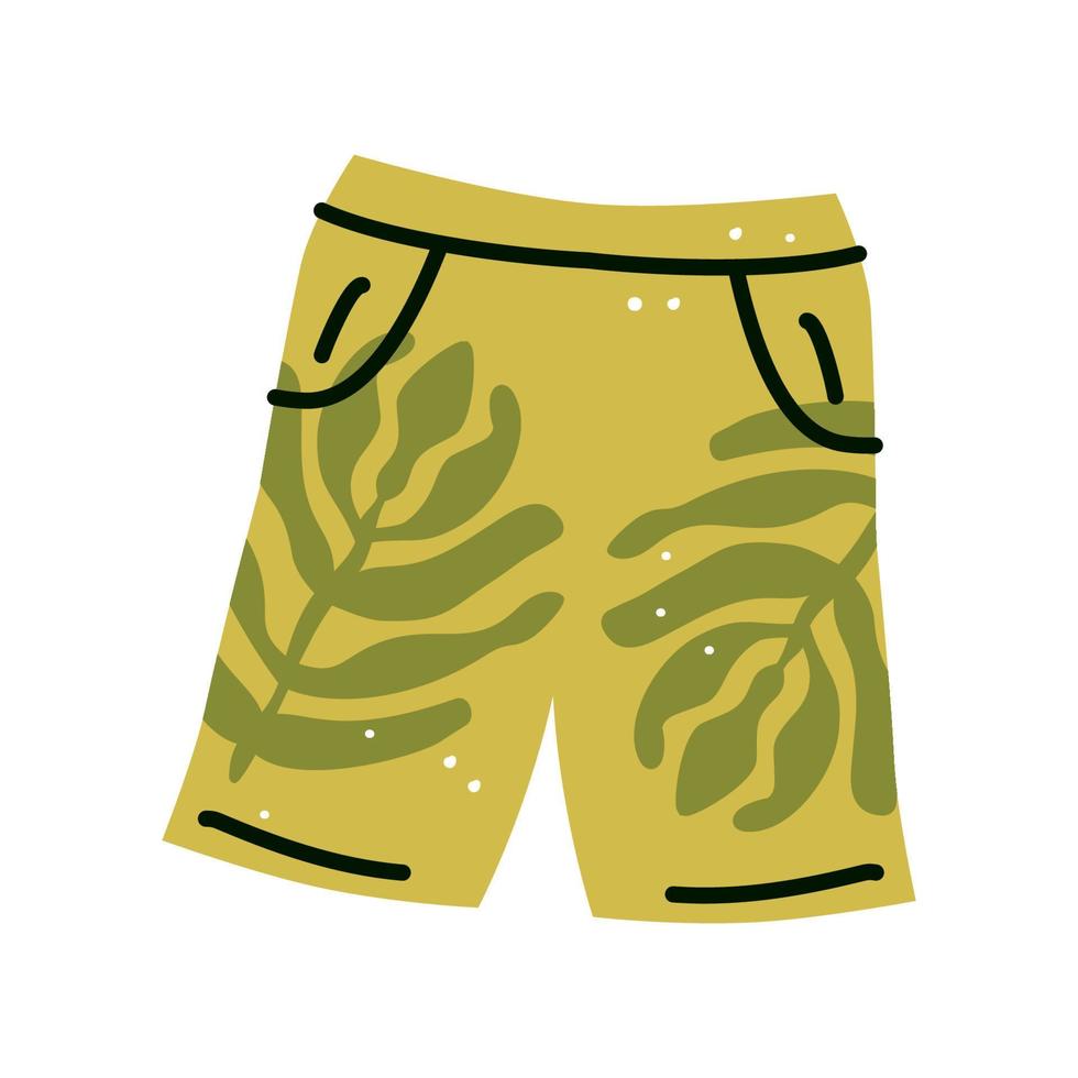 tropisch mannetje Mens jongen zwempak sportkleding badmode met palm bladeren vector