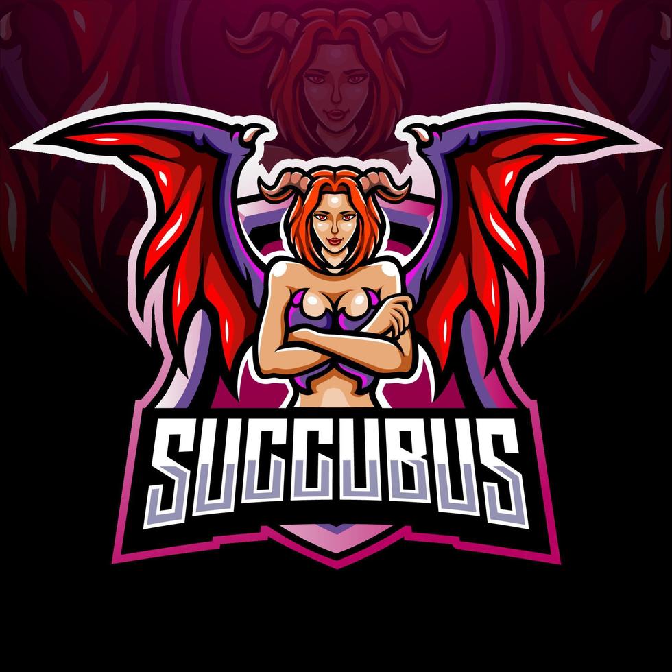 succubus mascotte esport logo ontwerp vector