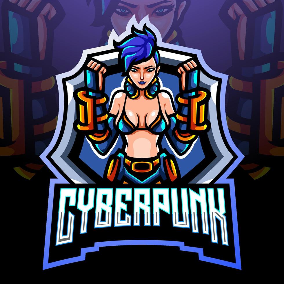 cyberpunk-mascotte. esport-logo ontwerp vector