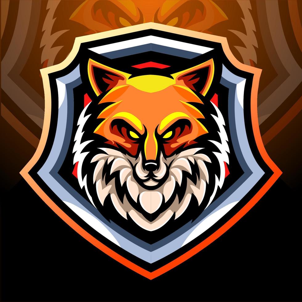 vos hoofd mascotte. esport logo ontwerp vector