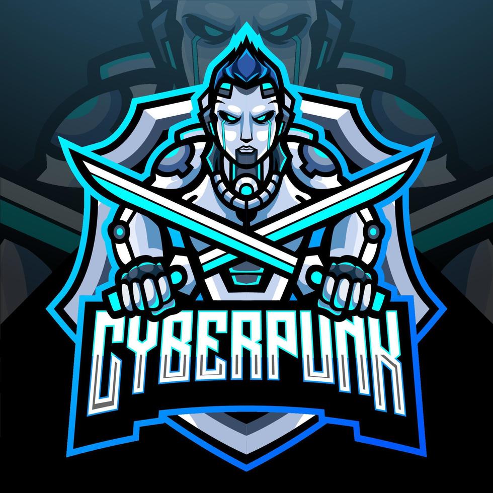 cyberpunk-mascotte. esport-logo ontwerp vector