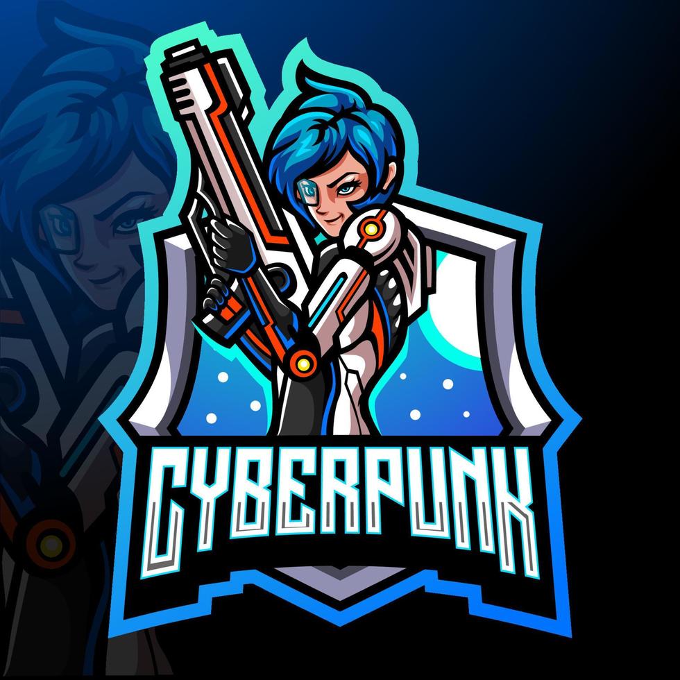 cyberpunk-mascotte. esport-logo ontwerp vector