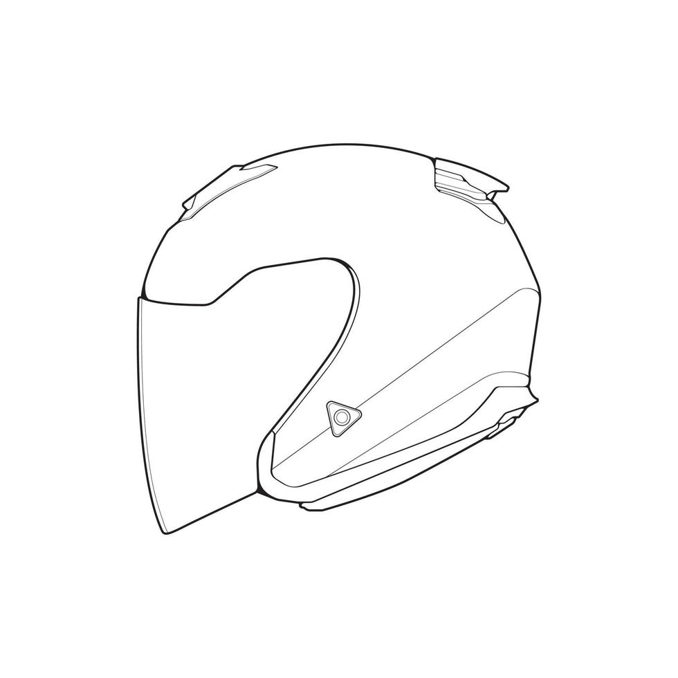 sjabloon helm voor de helft gezicht, lijn kunst helm vector illustratie, lijn kunst vector, helm vector