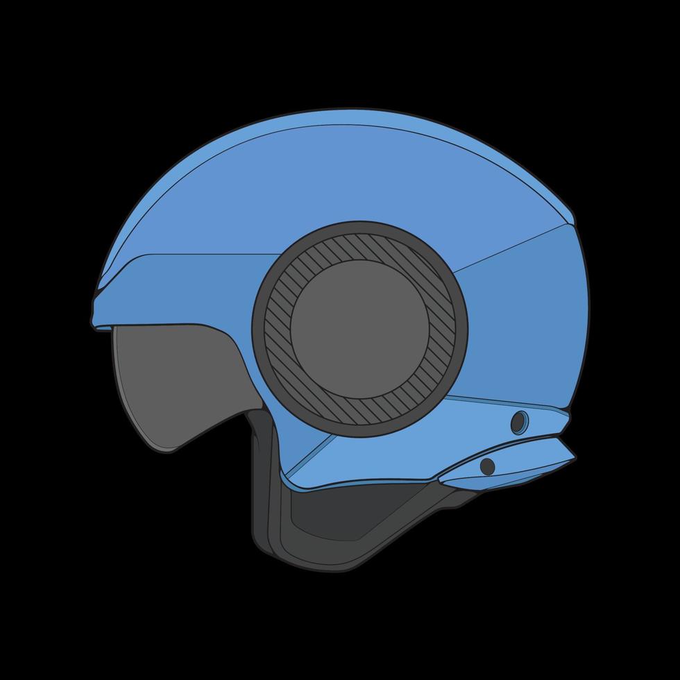 kleur blok helm voor de helft gezicht vector illustratie, helm concept, lijn kunst vector, hoofdtelefoons vector