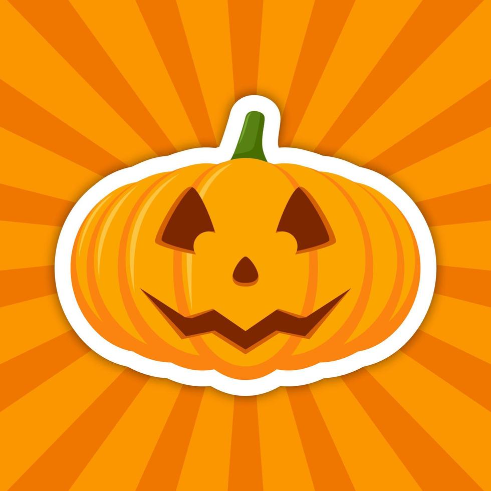 Notitie sticker met halloween pompoen, vector