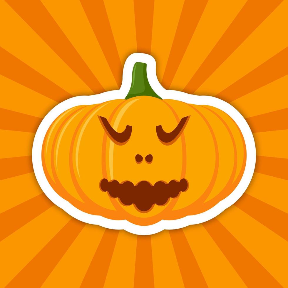 Notitie sticker met halloween pompoen, vector