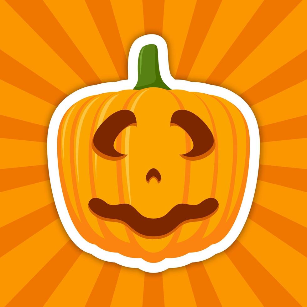 Notitie sticker met halloween pompoen, vector