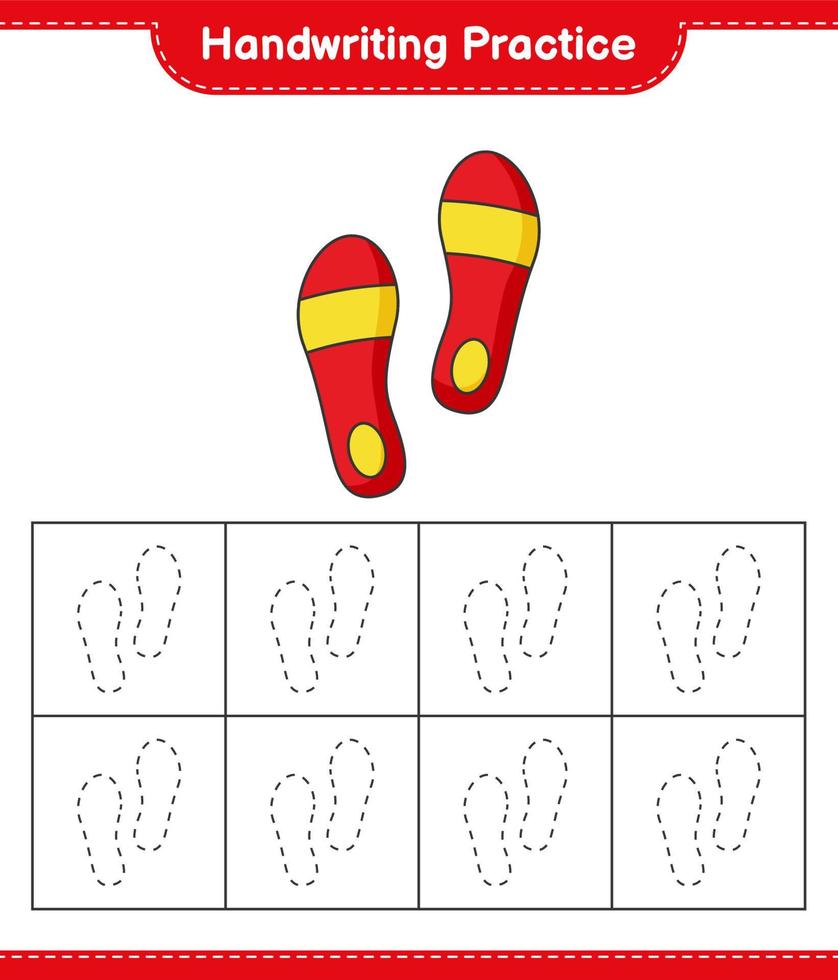 handschrift oefening. traceren lijnen van omdraaien flop. leerzaam kinderen spel, afdrukbare werkblad, vector illustratie