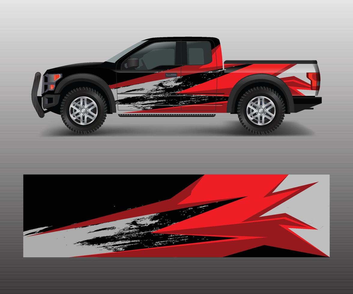 wikkel grafisch ontwerp vector voor off-road truck. abstracte sportieve en avontuurlijke race-achtergrond. volledige vector eps 10