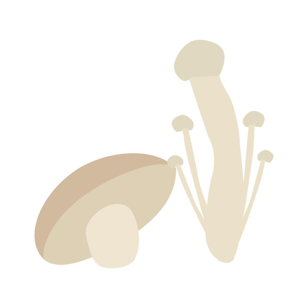 enoki champignons en shiitake champignons met vector illustratie