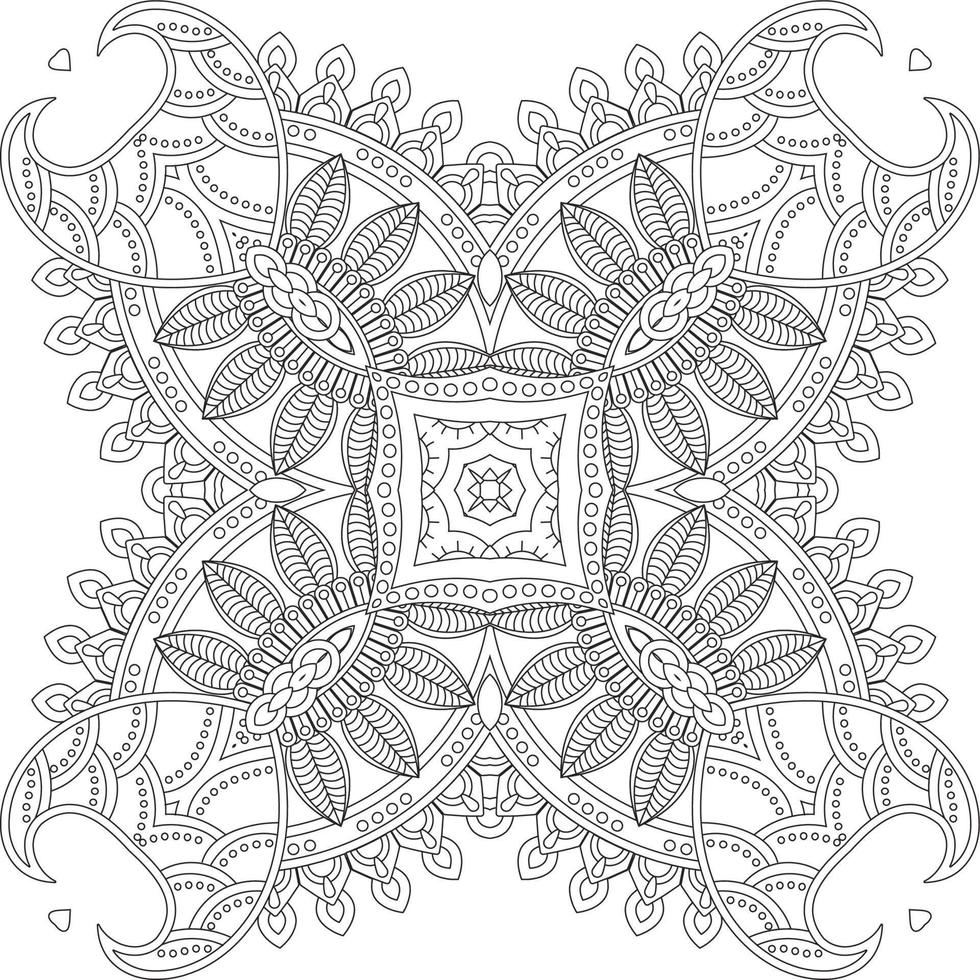 bloem decoratief ornament in etnisch oosters stijl, tekening ornament, schets hand- tekenen. kleur boek bladzijde. bloem mandala kleur boek bladzijde. volwassen kleur bladzijde. vector