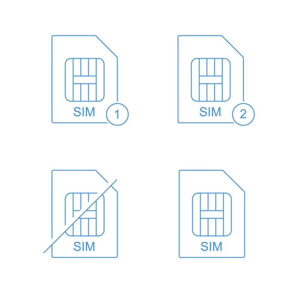 geschetst vector icoon van sim kaart kennisgeving. geschikt voor dubbel sim kaart symbool, cellulair communicatie, en smartphone instelling icoon element.