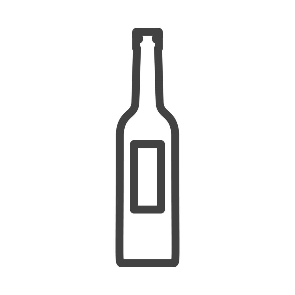 fles glas drinken vector illustratie icoon. vloeistof plastic houder drank symbool en alcohol bar etiket voorwerp. voedsel grafisch teken Frisdrank of bier geïsoleerd wit. schets Product silhouet blanco kroeg