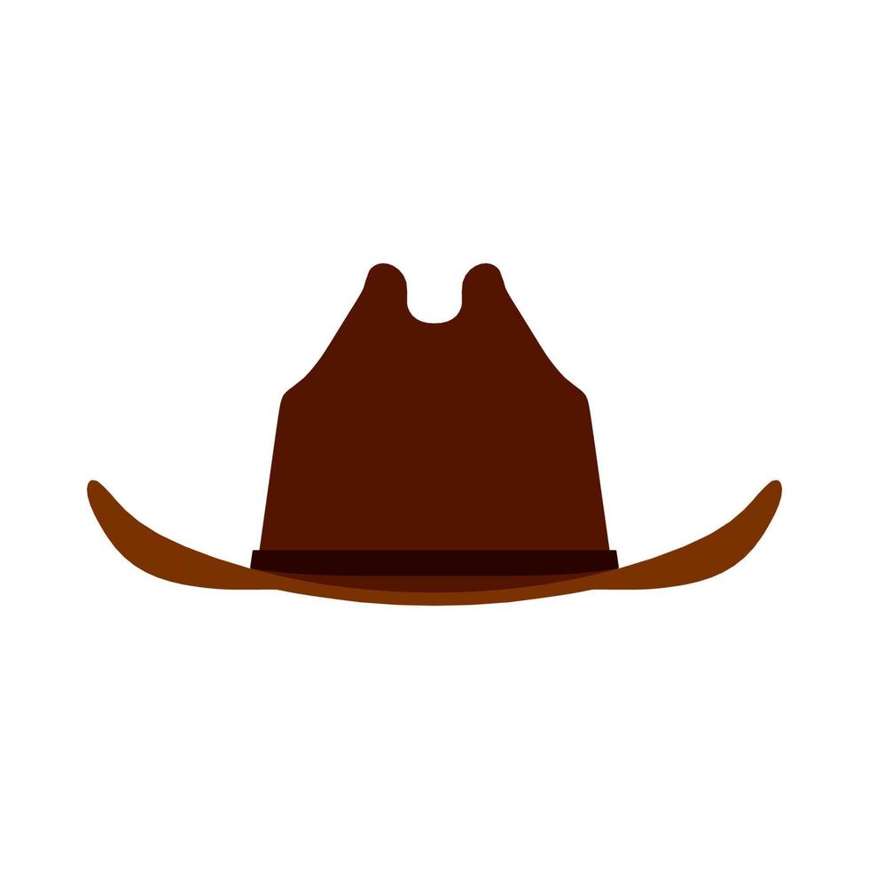 cowboy hoed bruin voorkant visie icoon. persoon mannetje traditioneel boer kleren western rodeo sheriff silhouet. vector