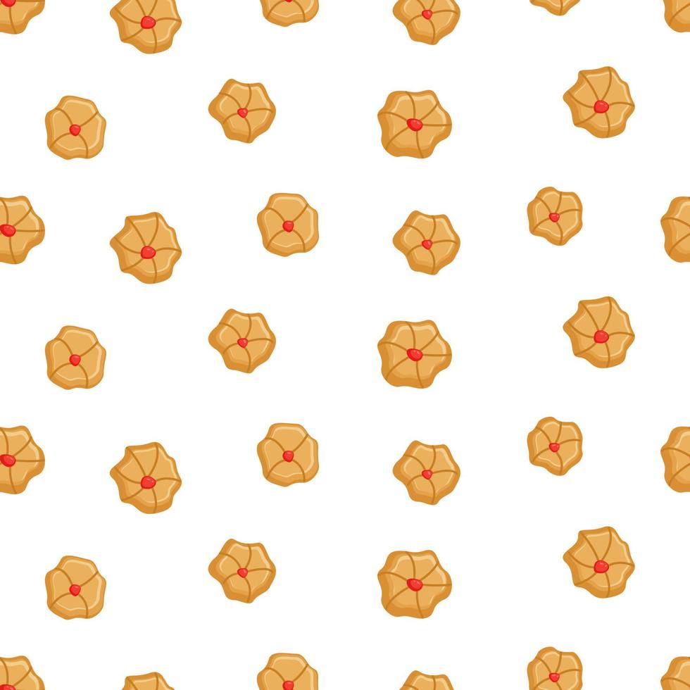 naadloos patroon van koekjes met jam, vectorillustratieachtergrond dessert kurabiye vector