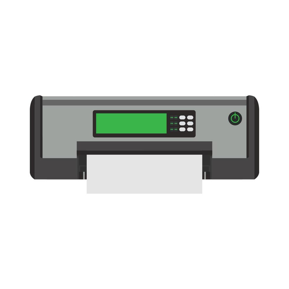 kantoor printer technologie vector illustratie. computer printer papier machine uitrusting ontwerp icoon. document uitprinten symbool apparaat. multifunctioneel kantoor kopieerapparaat bedrijf machine. inkjet teken