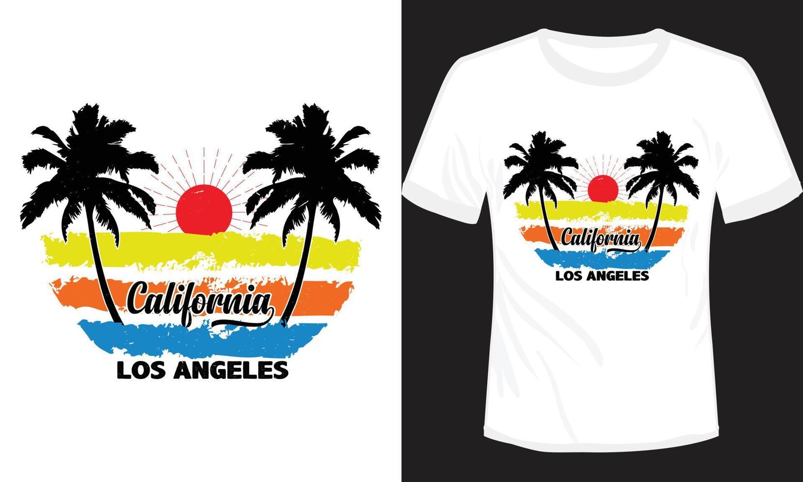 Californië los angeles t-shirt ontwerp vector illustratie