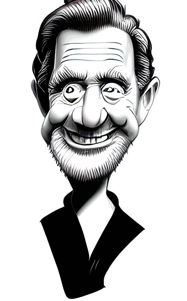 grappig karikaturen van gelukkig oud Mens vector