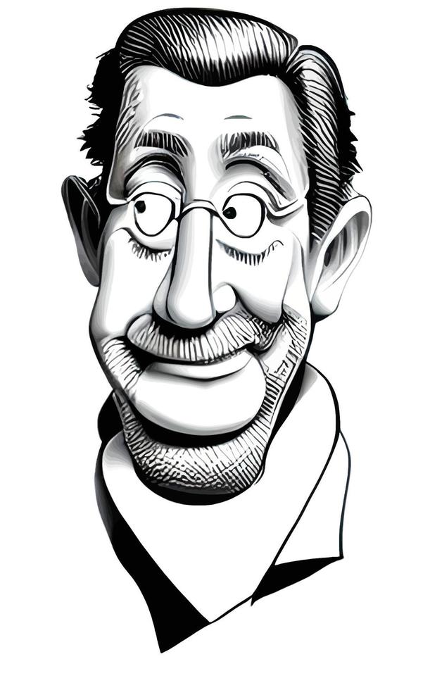 grappig karikaturen van gelukkig oud Mens vector