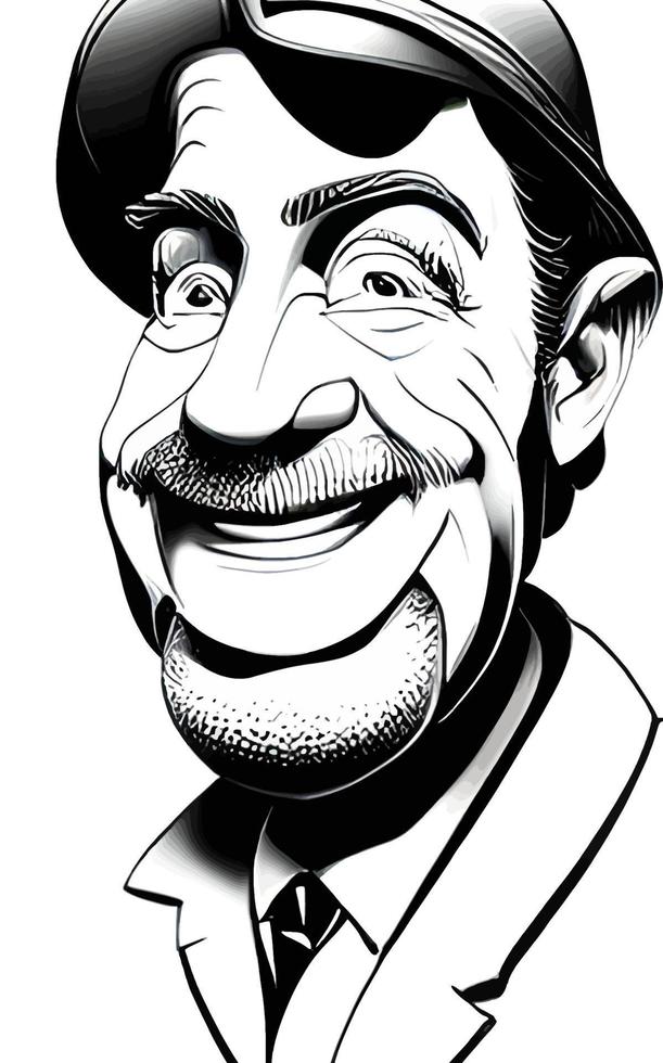 grappig karikaturen van gelukkig oud Mens vector