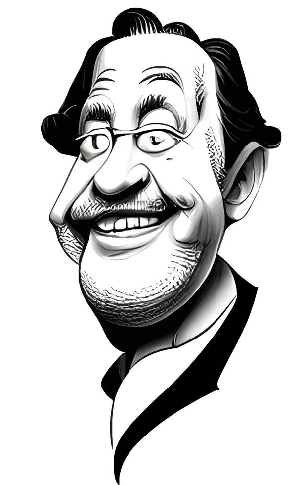 grappig karikaturen van gelukkig oud Mens vector