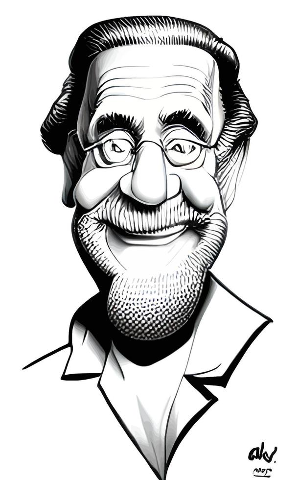 grappig karikaturen van gelukkig oud Mens vector