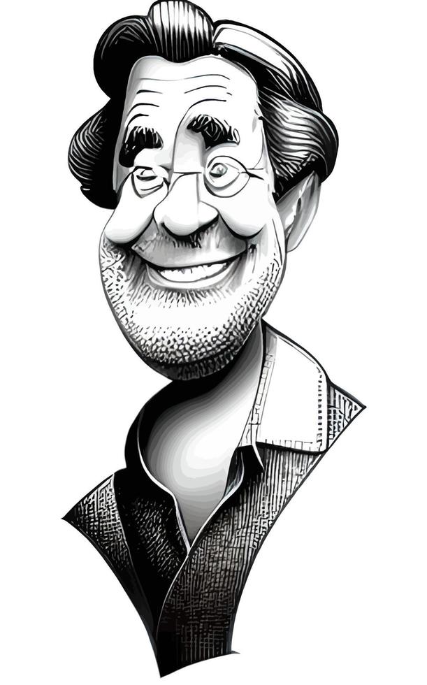 grappig karikaturen van gelukkig oud Mens vector