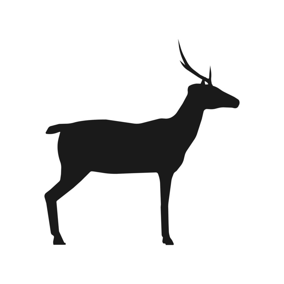 dier hert solide zwart silhouet vector icoon illustratie natuur kunst ontwerp met Hoorn. dieren in het wild hert silhouet hoofd tekening hert. Woud karakter dierentuin natuur silhouet dier zoogdier wild rendier