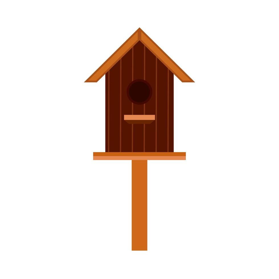 nestkast dierlijk ontwerp cartoon element vector pictogram. houten vogelhuisje geïsoleerd wit