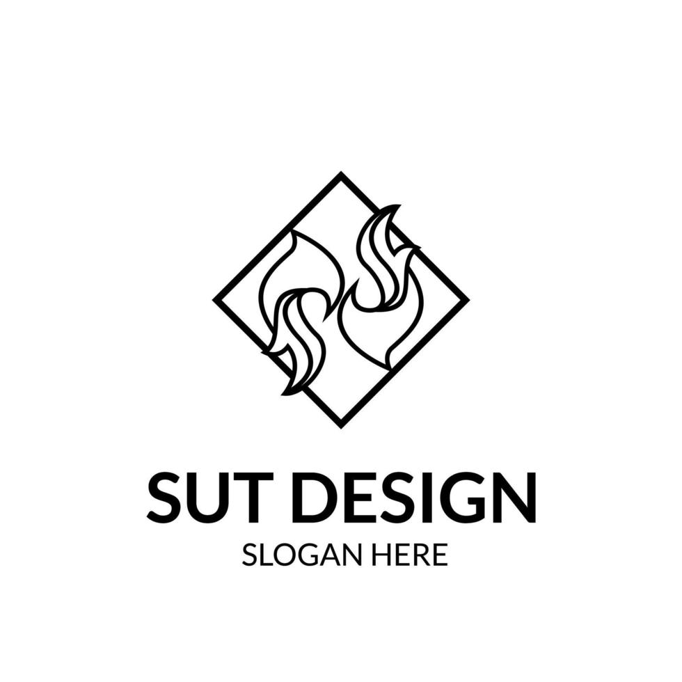 abstract brand logo met elegant en luxueus stoutmoedig lijn stijl vector