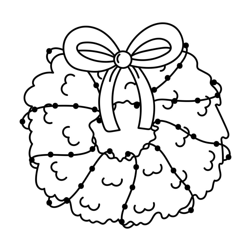 tekening Kerstmis krans met een patroon voor decoratie, ontwerp van kaarten, uitnodigingen vector