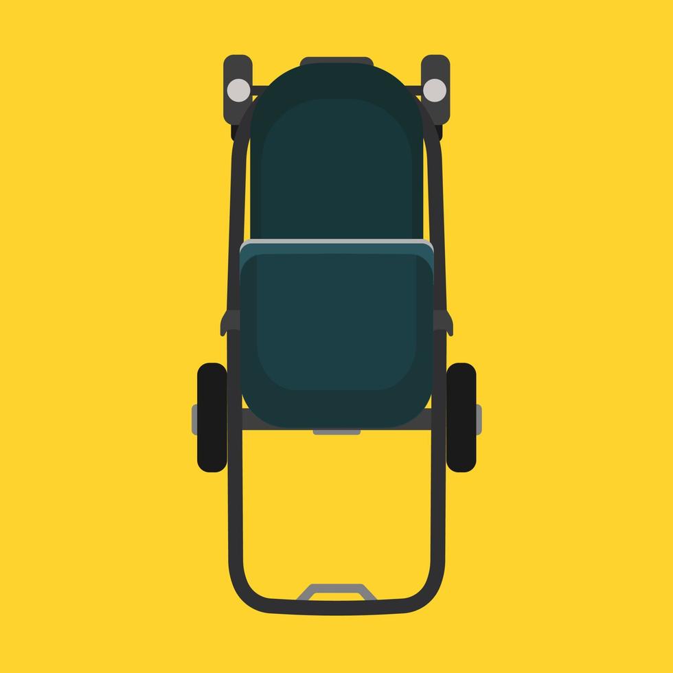 kinderwagen kind groen vervoer vector icoon top visie. baby kinderjaren buggy wandelwagen. kleuter wiel vlak vervoer mam