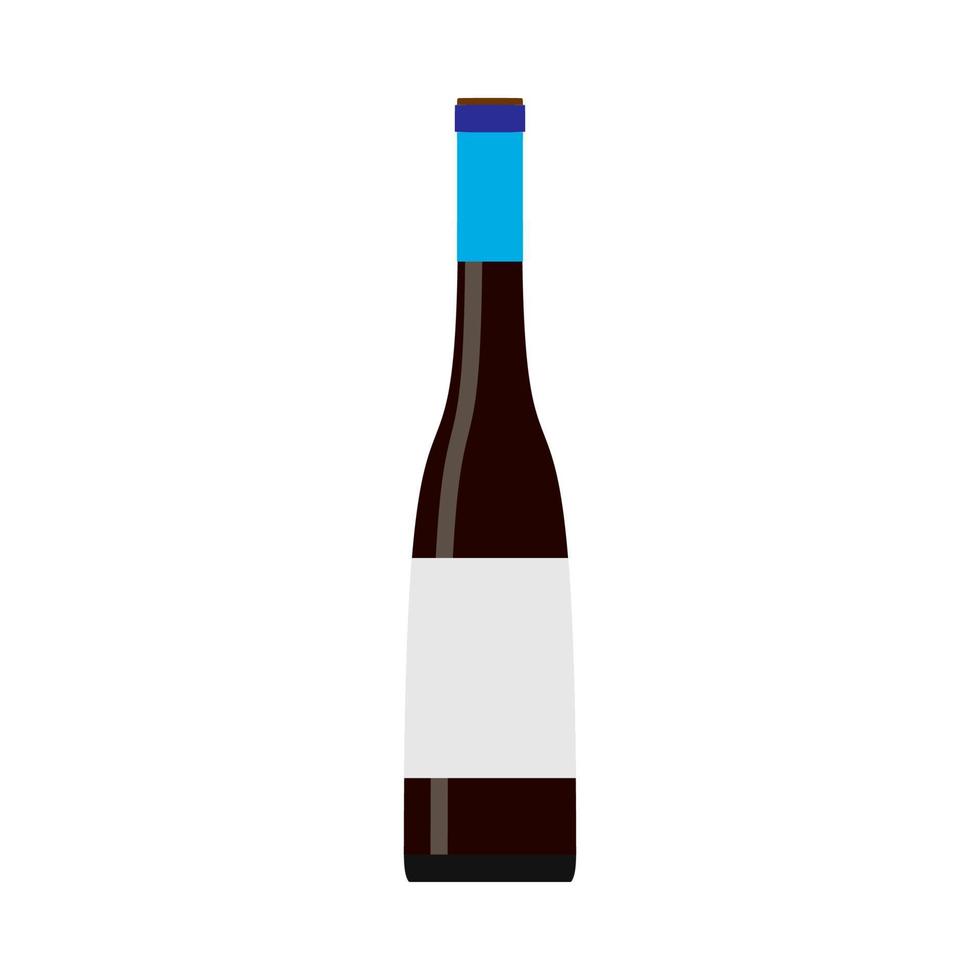 wijn rood fles viering glas alcoholisch vector. vlak voedsel icoon silhouet vector