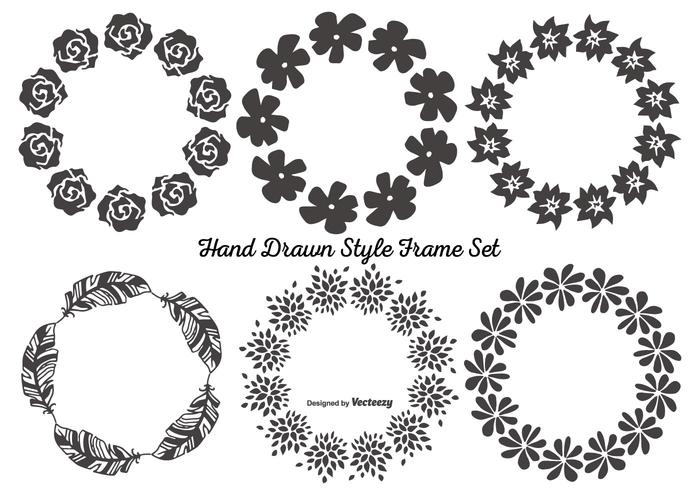 Leuke Hand Getrokken Frame Set vector