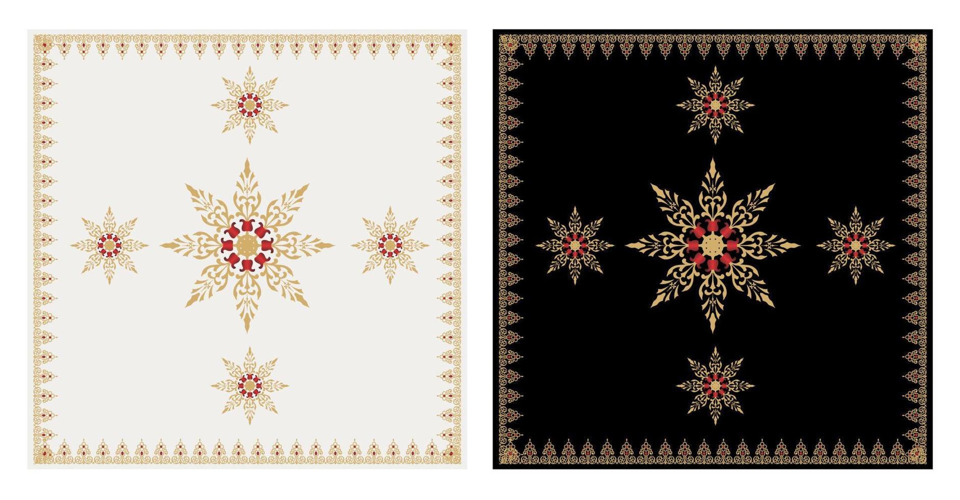 artistiek goud bloemen patroon met borders vector