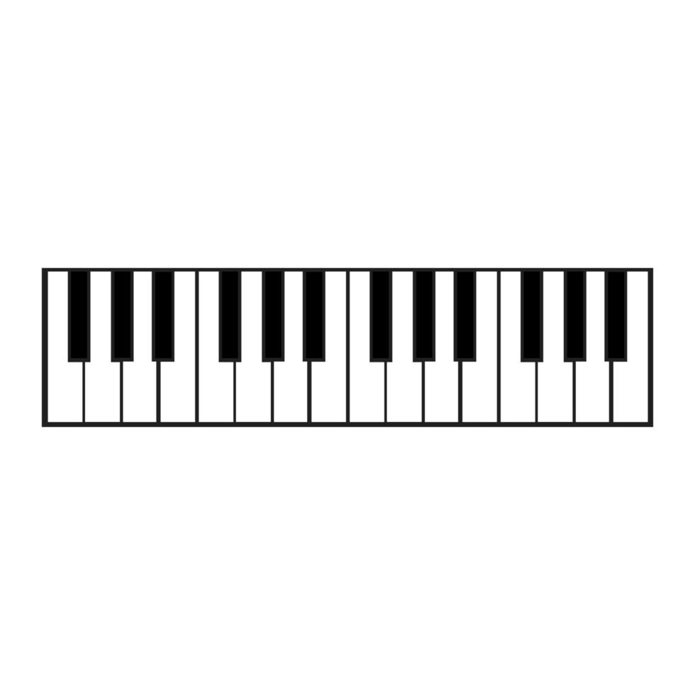 piano sleutel muziek- vector illustratie instrument zwart en wit Opmerking. klassiek synthesizer piano sleutel geluid geïsoleerd wit achtergrond. kleur instrument sjabloon horizontaal met ruimte uitrusting icoon