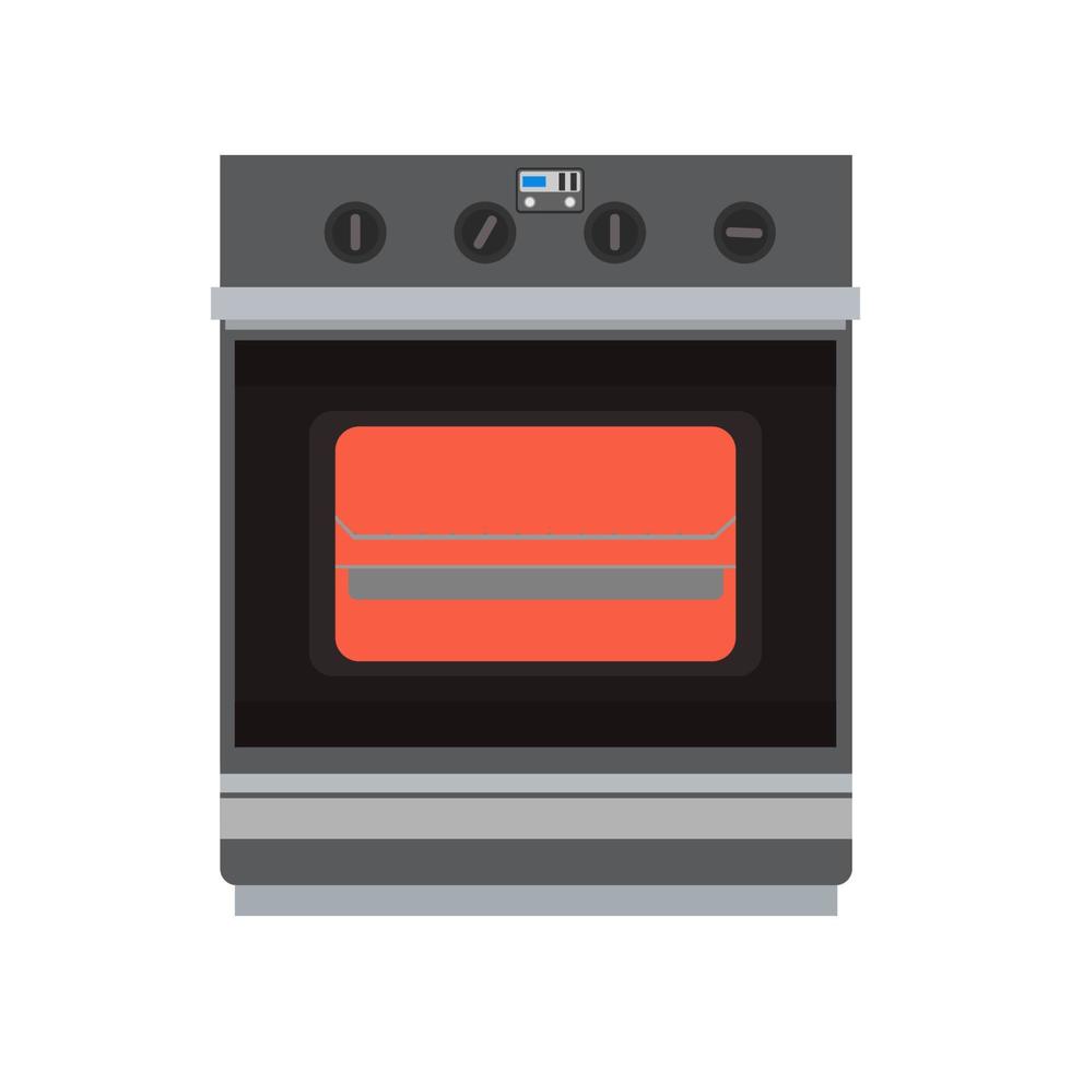 keuken fornuis met oven Koken toestel voorwerp huis. geïsoleerd uitrusting keuken fornuis voedsel vector icoon elektrisch technologie huishouden. huiselijk oven toestel interieur symbool machine tekenfilm icoon