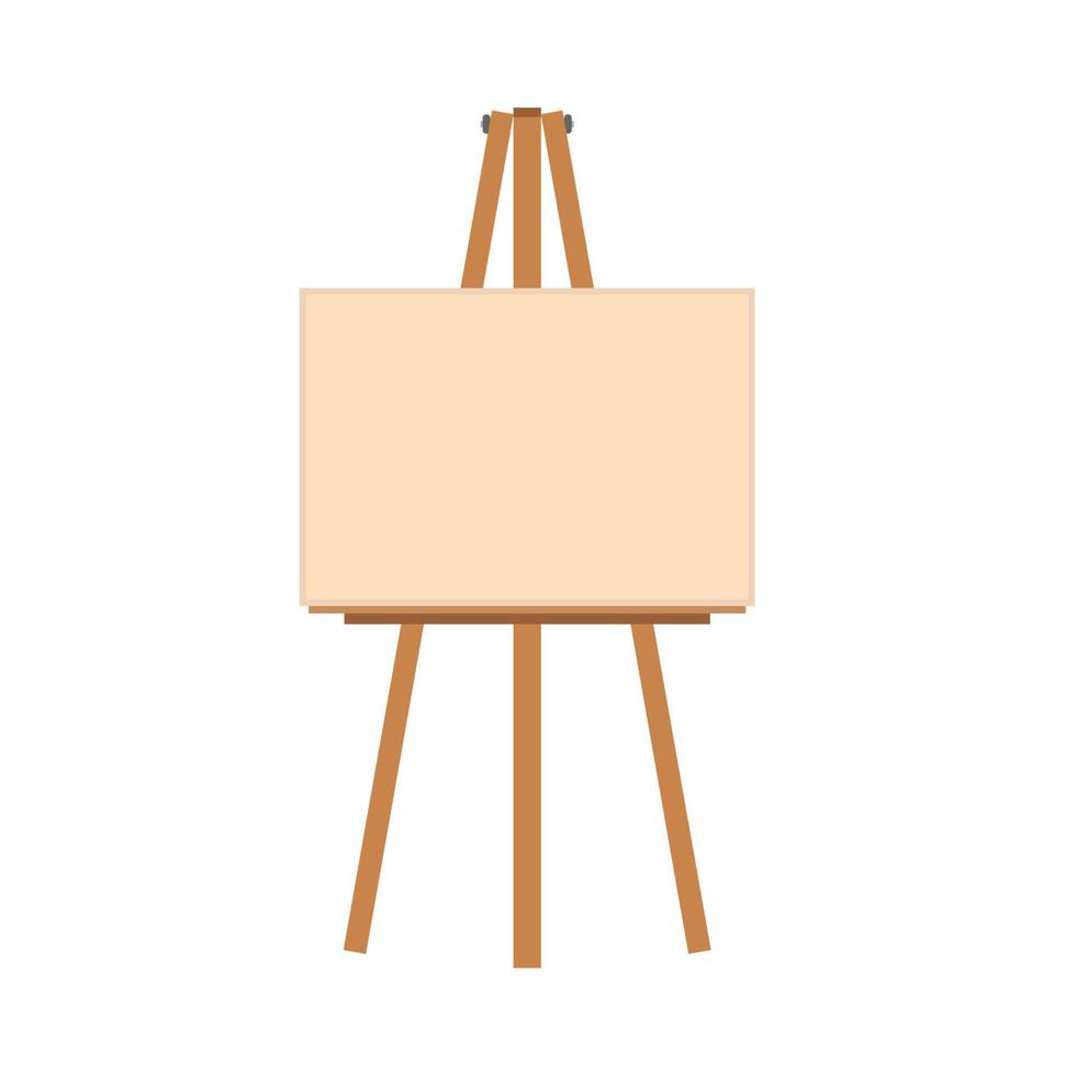 ezel kunst illustratie vector vlak icoon. artiest canvas blanco kader bord. verf staan houten uitrusting statief voorkant visie tekenfilm